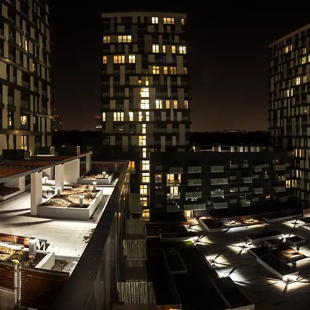 Prague Apartment In Residential Tower - Parking Exterior photo