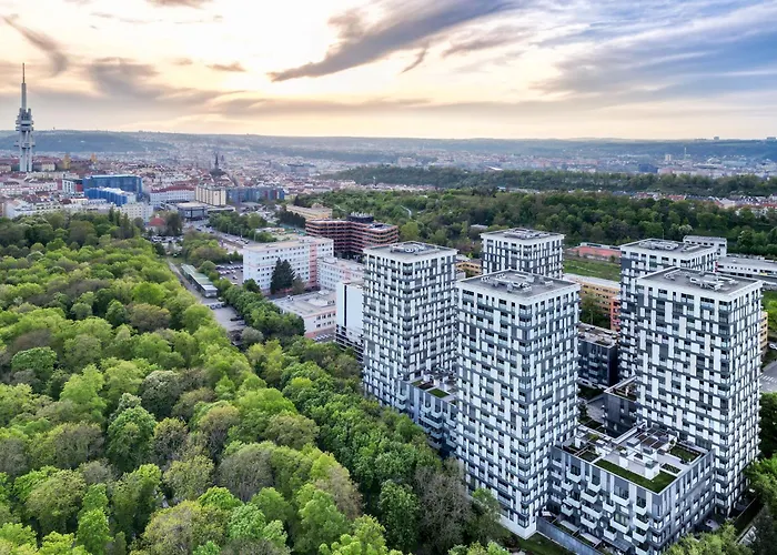 Prague Apartment In Residential Tower - Parking